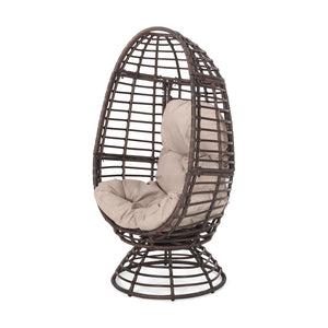 English Elm Christopher Knight Home® - ROBERTSON Rafael Swivel Egg Chair with Faux Rattan, Water‑Resistant Cushion, Handcrafted Patio Lounger 67930.00DBGE