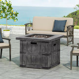 Christopher Knight Home® - Noble House - Finethy Outdoor 40,000 Btu Lightweight Concrete Square Fire Pit