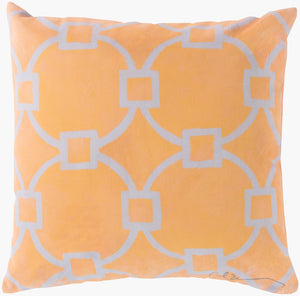 Surya Rain 20" X 20" Outdoor Accent Pillow – Soft, Stylish, Easy-care Decor For Patio & Garden Spaces! Yellow Polyester,Polyester Rg048-2020