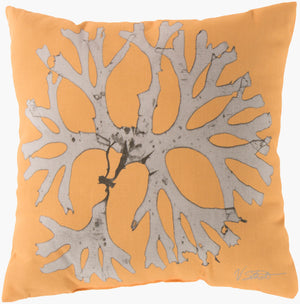 Surya Rain 20" X 20" Outdoor Accent Pillow – Soft, Stylish, Easy-care Decor For Patio & Garden Spaces! Yellow Polyester,Polyester Rg055-2020