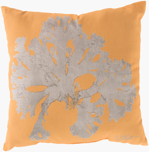 Surya Rain 20" X 20" Outdoor Accent Pillow – Soft, Stylish, Easy-care Decor For Patio & Garden Spaces! Yellow Polyester,Polyester Rg056-2020