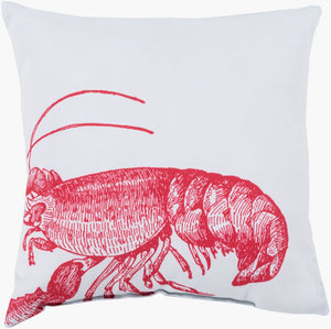 Livabliss Rain Coastal Woven Accent Pillow Beachy Organic Texture for Sofa Chair or Bed Red, Ice Blue 18"L x 18"W RG105-1818