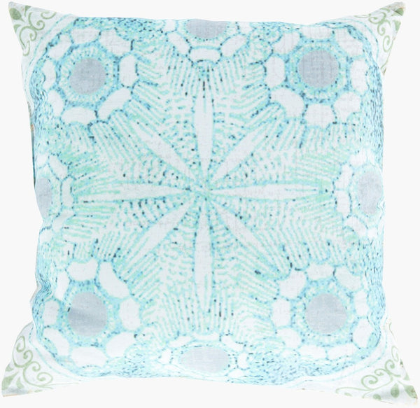Livabliss Rain Woven Coastal Accent Pillow Soft Polyester Square Throw for Sofa or Bed Light Green, Li 18"L x 18"W RG133-1818