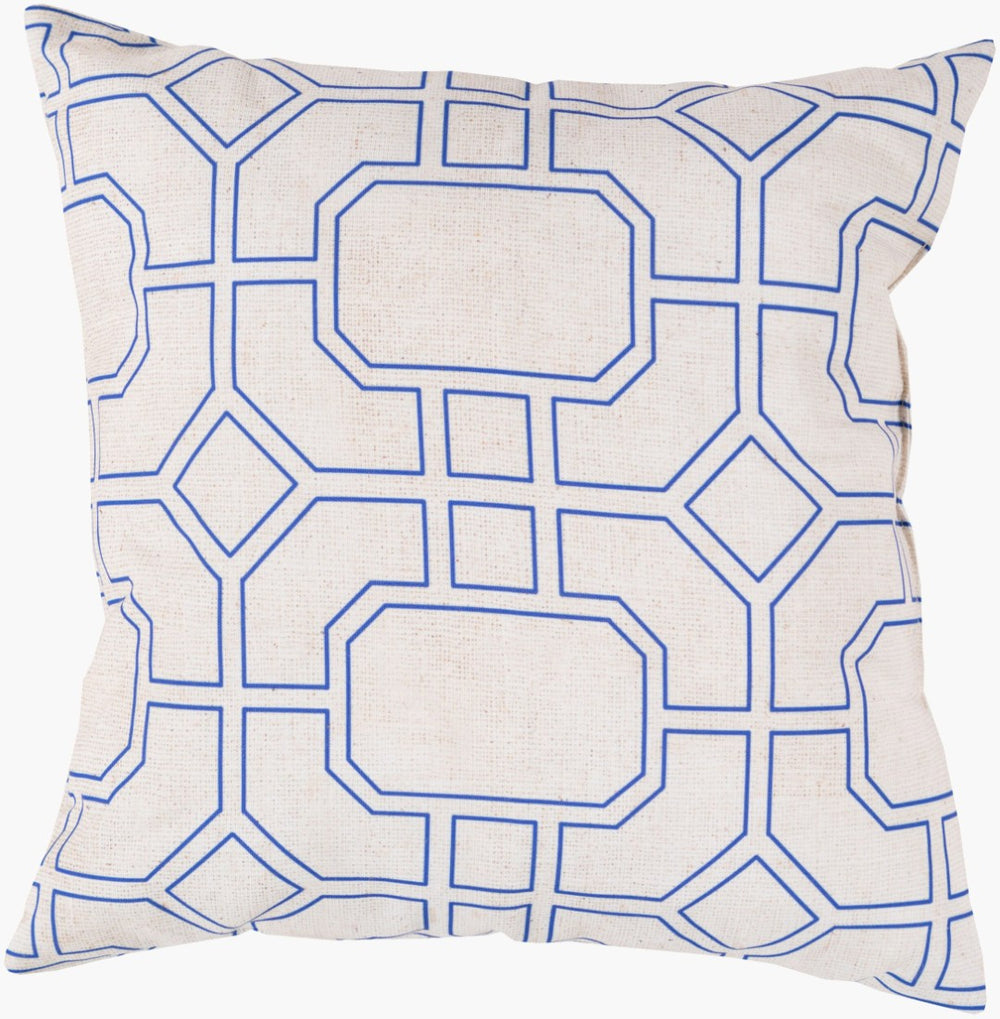 Livabliss Rain Woven Vintage Inspired Square Accent Pillow Bohemian Eclectic Sofa Decor Dark Blue, Ligh 20"L x 20"W RG154-2020