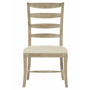 Bernhardt Bernhardt Rustic Patina Ladderback Side Chair Sand Finish — Cerused White Oak, Upholstered Slip Seat, Distressed Elegance 387555