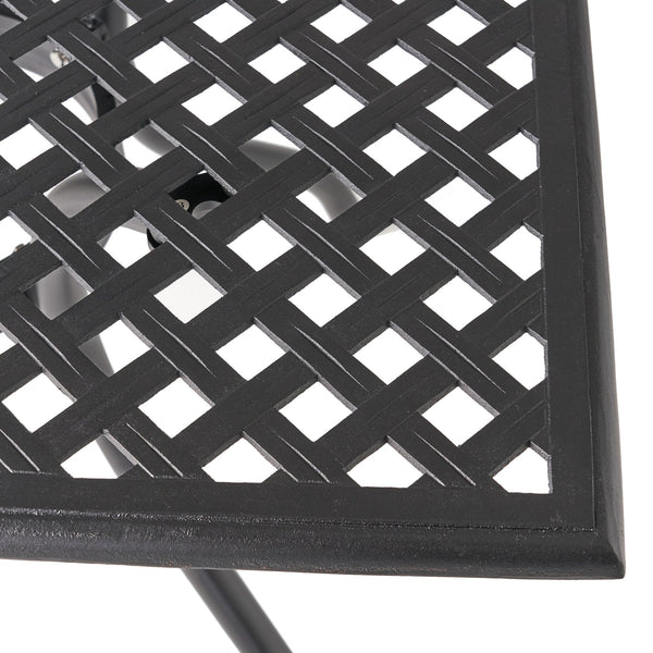 English Elm Christopher Knight Home® - CAYMAN Cast Aluminum 39.5" Square Patio Dining Table – Lightweight Black Sand Mesh Top, Easy Assemble 54586.00SAD
