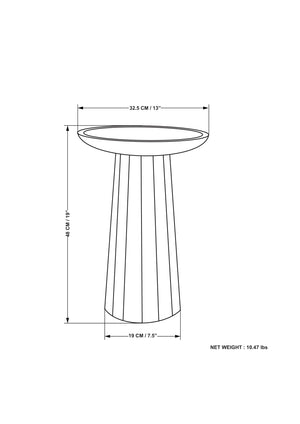 English Elm Dayton Handcrafted Wooden Accent Table with Sculptural Textured Finish — Multipurpose End or Side Table White B136P158438