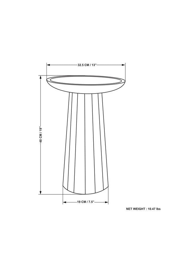 English Elm Dayton Handcrafted Wooden Accent Table with Sculptural Textured Finish — Multipurpose End or Side Table White B136P158438