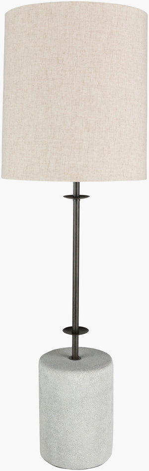 Surya Rigby Buffet Lamp - 34" Modern Minimalist Table Light With Stone Base & Linen Shade For Any Room Body, Metallic ,Bronze,Base, Gray,Finial, Metallic ,Bronze,Harp, Metallic ,Brass,Cord, Translucent Iron,Stone,Linen,Iron Rgb-002