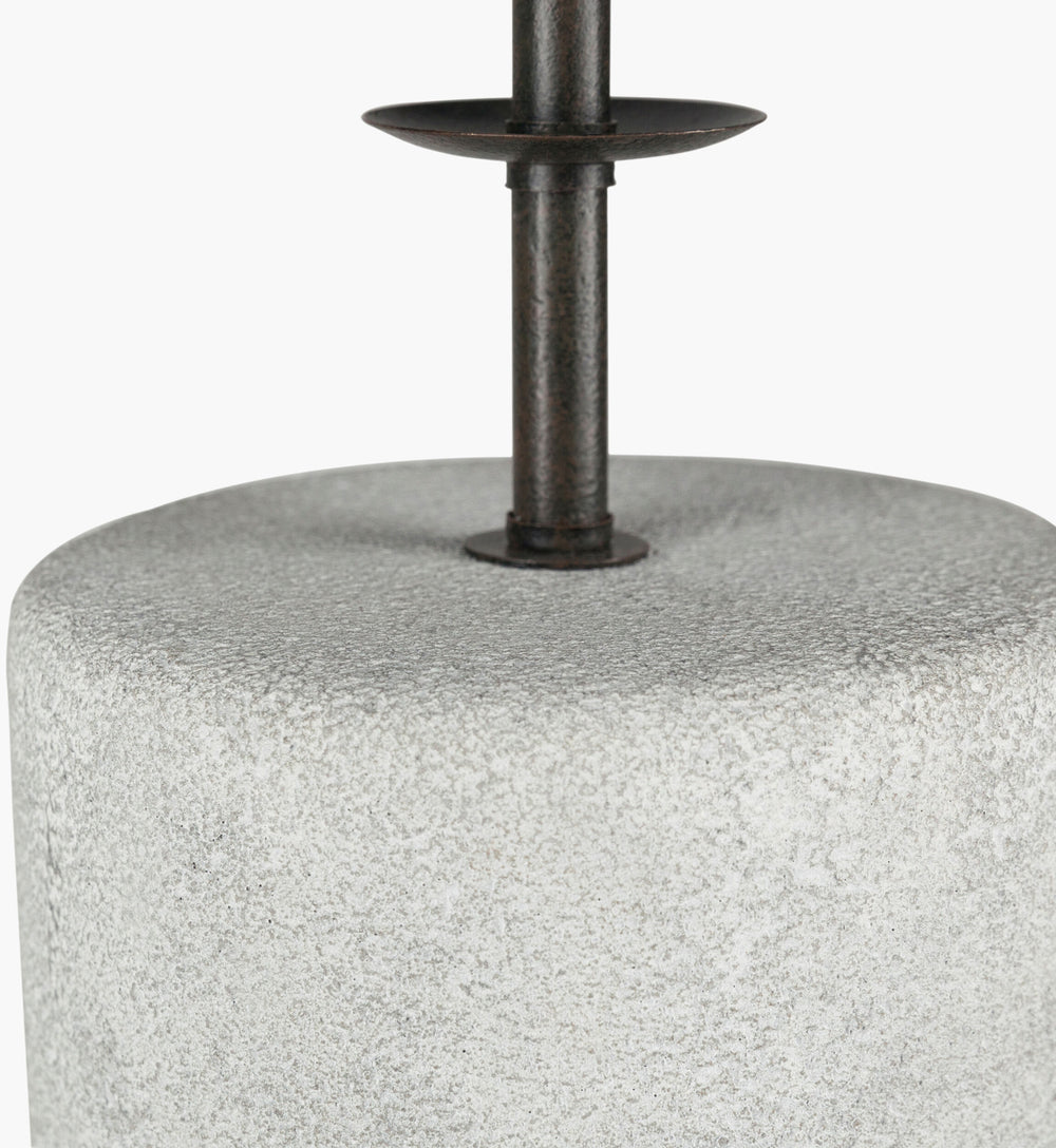 Surya Rigby Buffet Lamp - 34" Modern Minimalist Table Light With Stone Base & Linen Shade For Any Room Body, Metallic ,Bronze,Base, Gray,Finial, Metallic ,Bronze,Harp, Metallic ,Brass,Cord, Translucent Iron,Stone,Linen,Iron Rgb-002