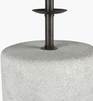 Surya Rigby Buffet Lamp - 34" Modern Minimalist Table Light With Stone Base & Linen Shade For Any Room Body, Metallic ,Bronze,Base, Gray,Finial, Metallic ,Bronze,Harp, Metallic ,Brass,Cord, Translucent Iron,Stone,Linen,Iron Rgb-002