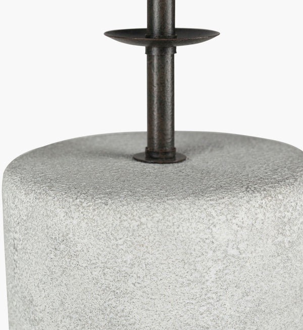 Surya Rigby Buffet Lamp - 34" Modern Minimalist Table Light With Stone Base & Linen Shade For Any Room Body, Metallic ,Bronze,Base, Gray,Finial, Metallic ,Bronze,Harp, Metallic ,Brass,Cord, Translucent Iron,Stone,Linen,Iron Rgb-002