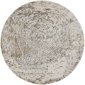 Feizy Rugs Parker Abstract Distressed Rug - Contemporary Viscose And Polyester Design For Modern Interiors Ivory,Tan,Gray Viscose,Polyester Prk3702fslvivyn97