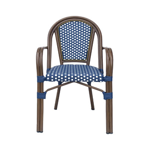 English Elm Bistro Wicker Outdoor Dining Chairs Set of Two with Rust Resistant Aluminum Frame Patio 72905.00NVY