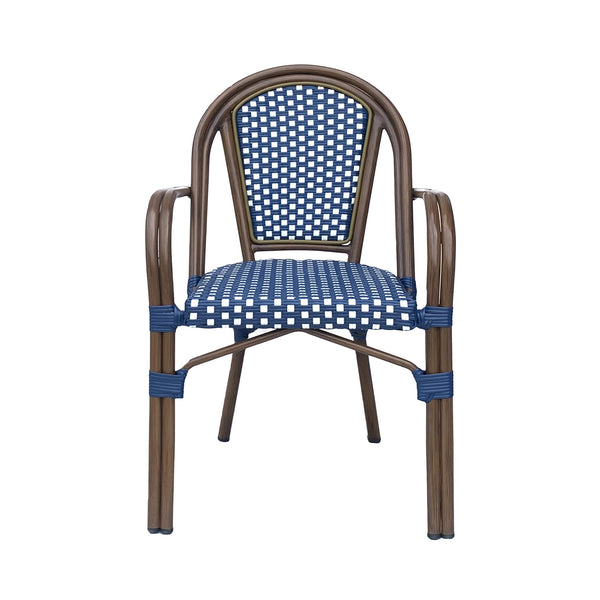 English Elm Bistro Wicker Outdoor Dining Chairs Set of Two with Rust Resistant Aluminum Frame Patio 72905.00NVY