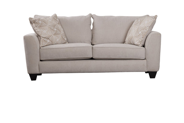 Porter Designs Porter Hawthorne Chenille Fabric Sofa - Elegant Cream Design With Geometric Pillows For Comfort Cream Fabric 01-207-01-6841