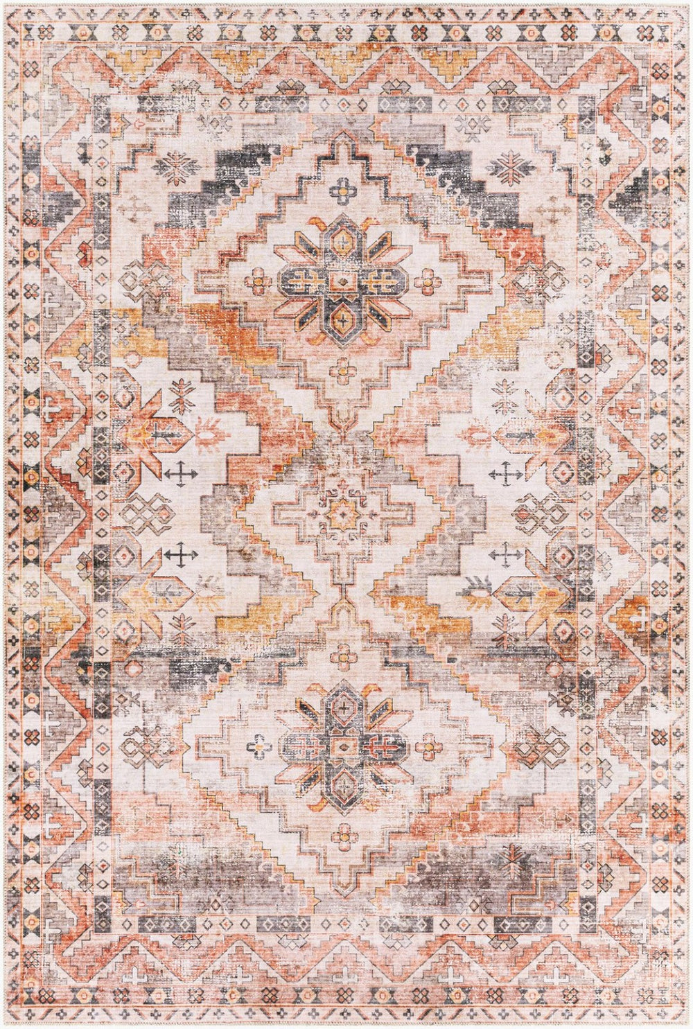 Livabliss Regen Flatweave Polyester Accent Rug Traditional Pattern for Entryways and Kitchens Ivory, Mustard 2' x 3' RGE2309-23