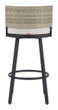 Midnight Wave Barstool White 704027 Zuo Modern