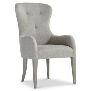 Bernhardt Bernhardt Cornelia Curved Wingback Armchair With Blind Tufting, Nebbia Wood Legs, Neo-Traditional Elegance 331542