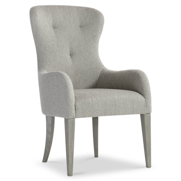 Bernhardt Bernhardt Cornelia Curved Wingback Armchair With Blind Tufting, Nebbia Wood Legs, Neo-Traditional Elegance 331542