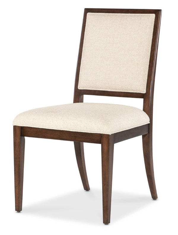 Hooker Furniture Archives Upholstered Side Chair In Classic Walnut With Curate Wheat Performance Fabric, Tailored Elegance 6123-75410-89