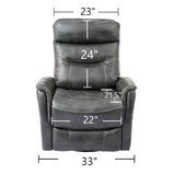 Parker House Parker Living Gemini - Flint Swivel Glider Recliner Flint 90% Polyester, 10% PU (W) MGEM#812GS-FLI