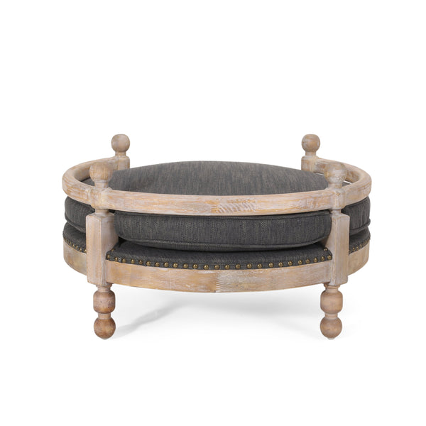 English Elm Pet Bed Nailhead Trim Plush Polyester Upholstered Contemporary Furniture Grade 72914.00CHAR