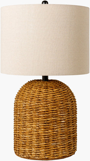 Livabliss Regatta Woven Seagrass Table Lamp with Linen Shade for Coastal Bohemian Decor RGT-001