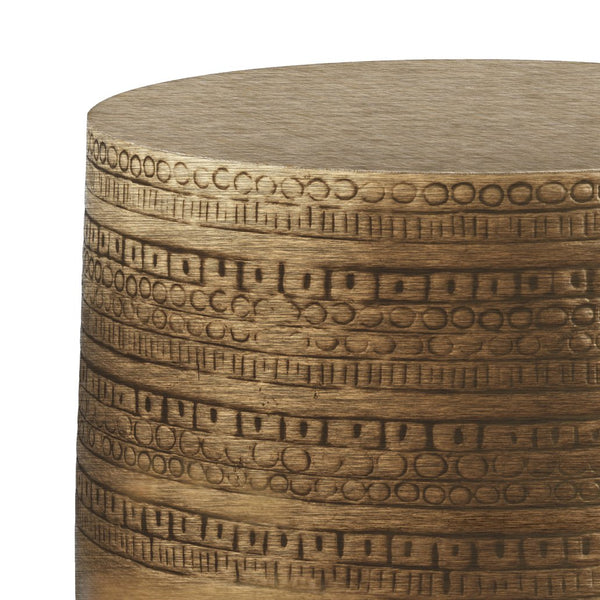 English Elm Johnsen 15" Wide Handcrafted Metal Accent Table With Unique Stone Top In Antique Gold Finish B136P158962