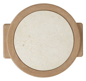 Hooker Furniture Commerce Helena Spot Table — Desert Oak White Oak Base With Natural Veined Marble Top, Compact Style 7228-80228-82