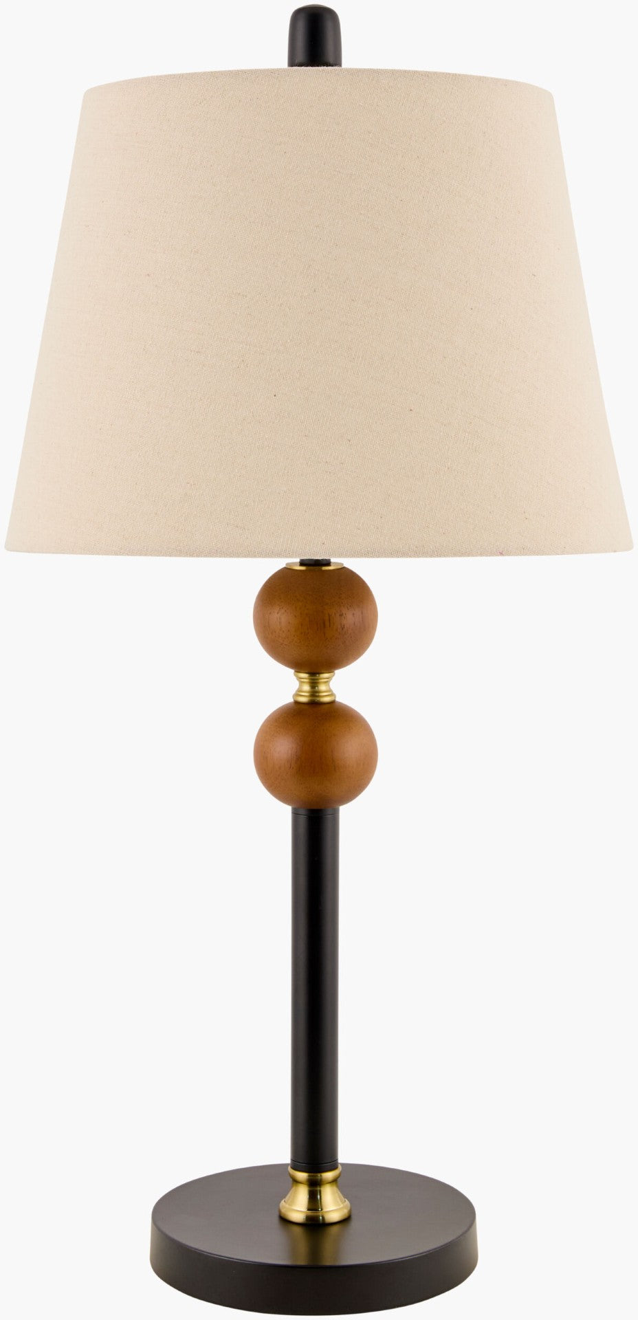 Livabliss Ragay Hand-painted Rubberwood Table Lamp with Linen Shade for Warm Ambient Glow RGY-001