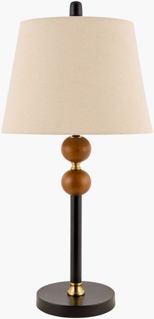 Livabliss Ragay Hand-painted Rubberwood Table Lamp with Linen Shade for Warm Ambient Glow RGY-001