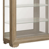 Light Wood Modern 5-Shelf Sliding Door Curio with LED Light Brown with Light Wood P021767 Pulaski Furniture