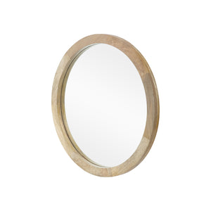 English Elm Christopher Knight Home® - MANGO Round Mango Wood & MDF Mirror 27" Natural Finish — Rustic Wall Accent, Durable Glass Frame 66673.00
