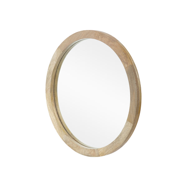 English Elm Christopher Knight Home® - MANGO Round Mango Wood & MDF Mirror 27" Natural Finish — Rustic Wall Accent, Durable Glass Frame 66673.00