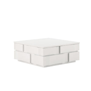 A.R.T. Furniture Portico Contemporary Square Cocktail Table With Hidden Storage, Textured White Finish & Modern Design White Parawood Solids,Resin 323301-3317