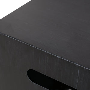 English Elm Propane Tank Cover Outdoor Iron Side Table with Slatted Storage for Fire Pit Patios 67760.00BLKBRS