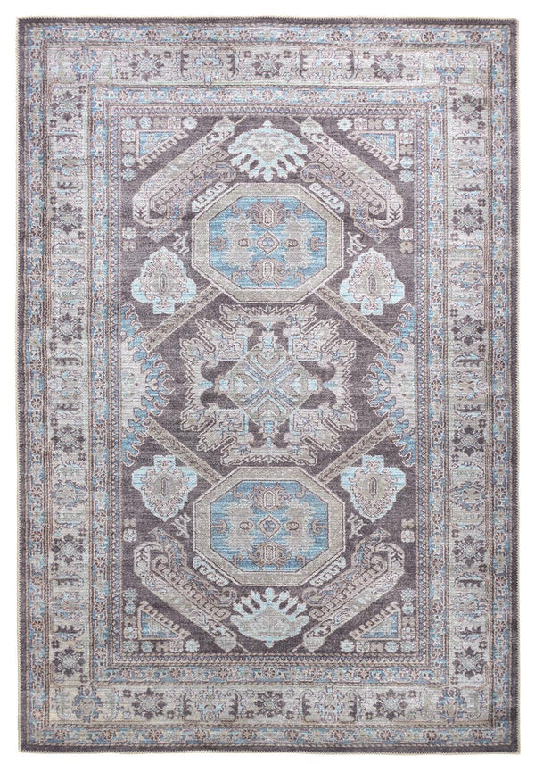 Feizy Rugs Percy Transitional Medallion Rug – Durable Machine Washable Design For Effortless Style And Care Gray,Taupe,Blue Polyester,Cotton,Viscose Prc39agfgry000g22