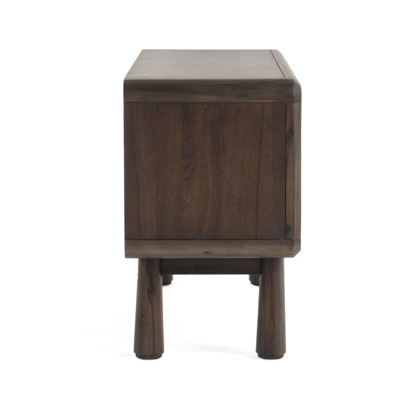 VIG Furniture Rhea Mid-Century Dark Acacia Buffet With Tapered Legs, Drawers & Cabinets For Stylish Storage VGWDMAR-BUF02-2D-DK