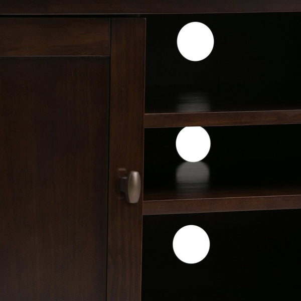 English Elm Warm Shaker Tv Media Stand - Handcrafted Tobacco Brown With Ample Storage & Timeless Design B136P159720-GIGA