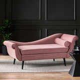 Christopher Knight Home® - Noble House - Calvert Contemporary Velvet Chaise Lounge with Scroll Arms