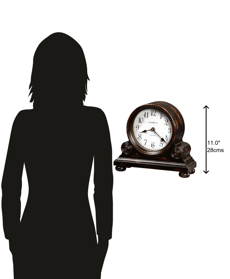 Hekman Furniture 635150 Murray Mantel Clock - Vintage Charm With Chimes, Durable Design & Elegant Wood Finish Worn Black (Brown Undertone) Murray Mantel Clock 635150