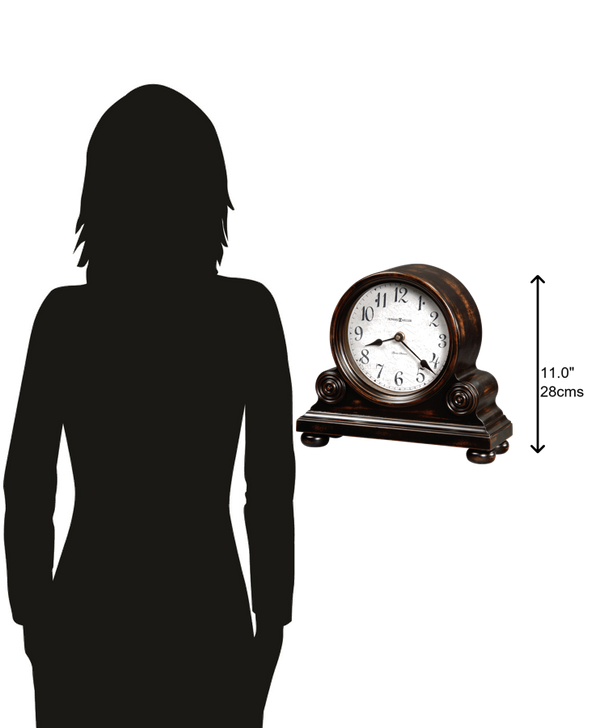 Hekman Furniture 635150 Murray Mantel Clock - Vintage Charm With Chimes, Durable Design & Elegant Wood Finish Worn Black (Brown Undertone) Murray Mantel Clock 635150