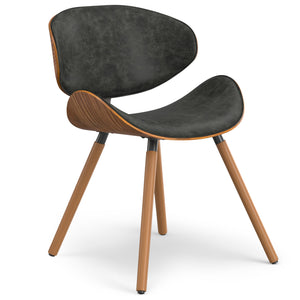 English Elm Marana Dining Chair - Modern Slate Grey Vegan Leather With Walnut Frame For Stylish Comfort B136P158915
