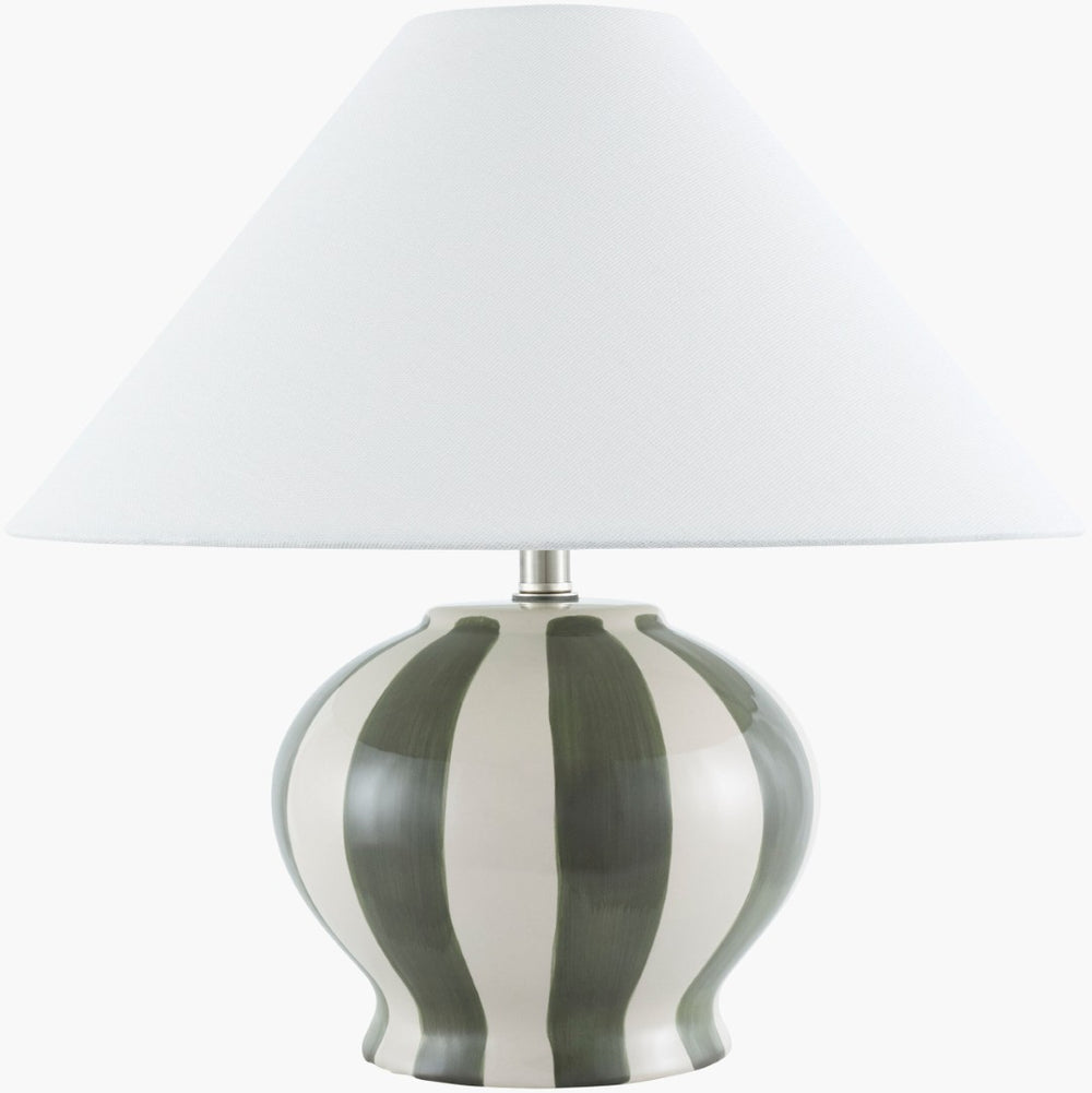Livabliss Rethel Art Deco Ceramic Table Lamp with Warm Linen Shade for Nightstand or Desk RHL-001