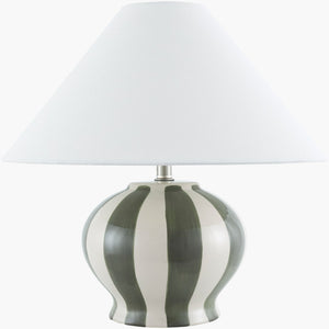 Livabliss Rethel Art Deco Ceramic Table Lamp with Warm Linen Shade for Nightstand or Desk RHL-001