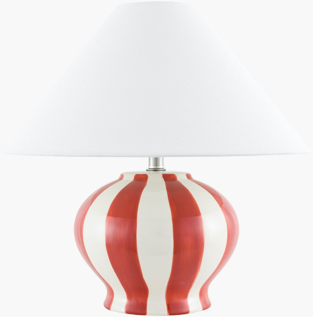 Livabliss Rethel Ceramic Art Deco Table Lamp with Linen Shade for Bedroom Ambient Glow RHL-002