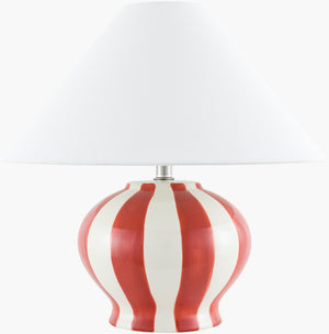 Livabliss Rethel Ceramic Art Deco Table Lamp with Linen Shade for Bedroom Ambient Glow RHL-002