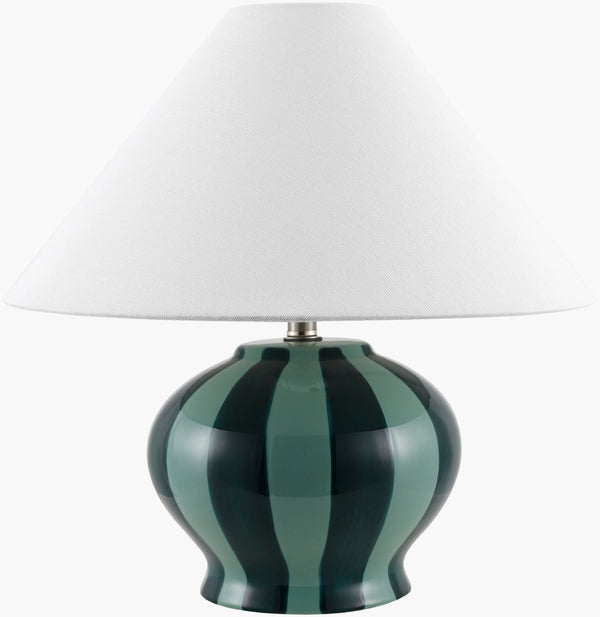 Livabliss Rethel Art Deco Ceramic Table Lamp with Linen Shade for Warm Ambient Bedroom Glow RHL-003