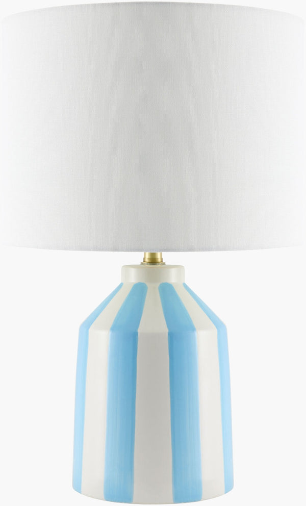 Livabliss Rethel Ceramic Art Deco Table Lamp with Linen Shade for Bedside or Entryway RHL-008
